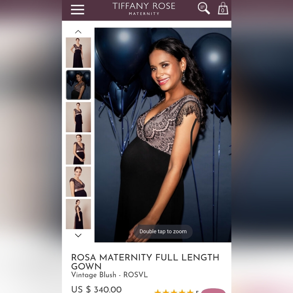 Tiffany Rose ROSA MATERNITY FULL LENGTH GOWN. Size 4 is a US 10-12 Womens.